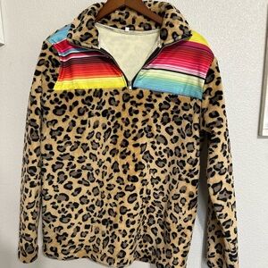 Soft Leopard Quarter Zip
